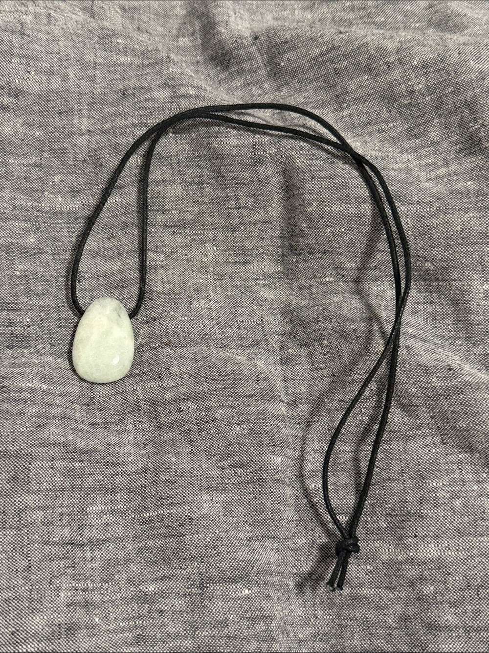 Very Pale Blue Green Chalcedony Teardrop Pendant Necklace